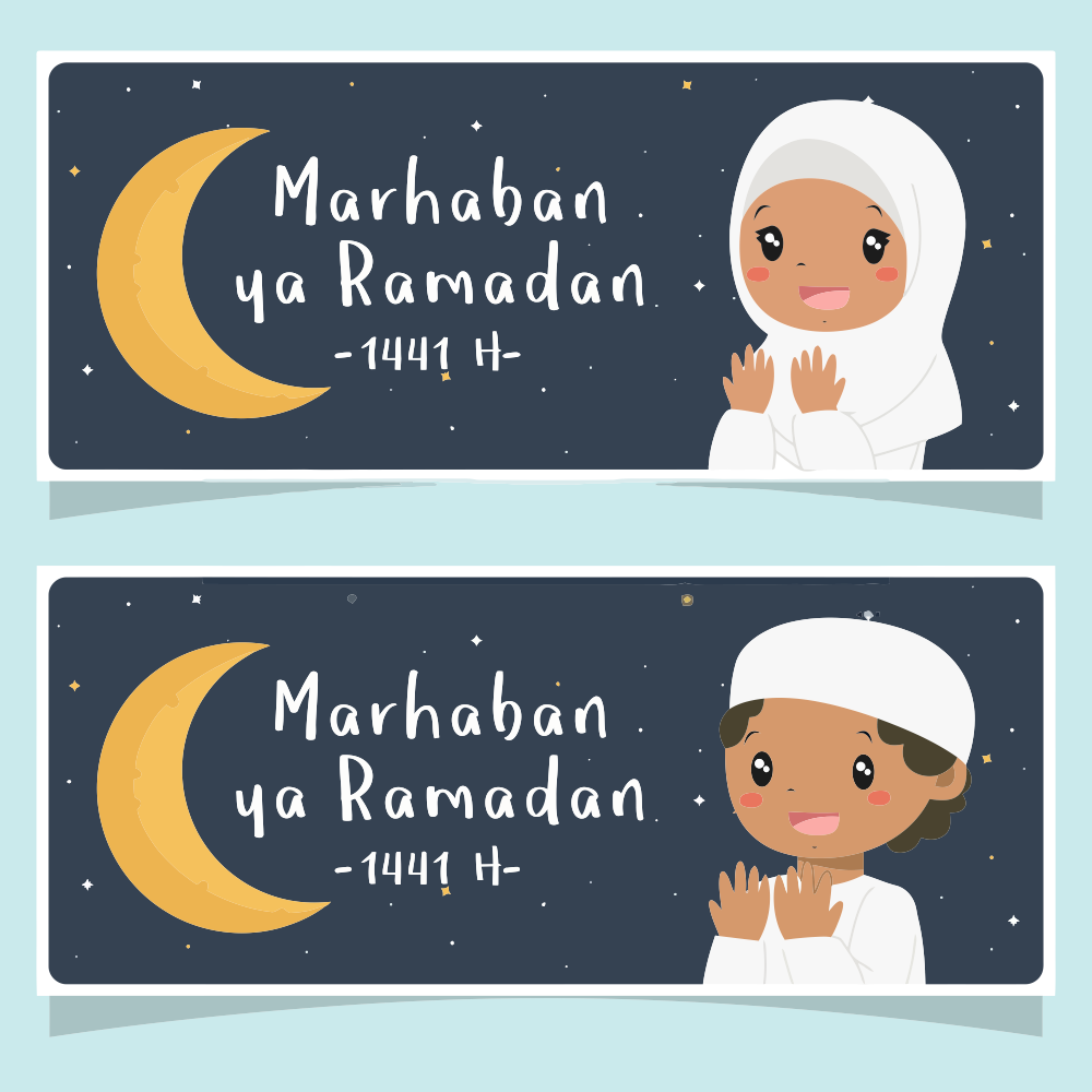 Vector Marhaban Ya Ramadhan childhood CDR